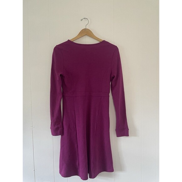 Toad & Co Dress Fuchsia Pink Long Sleeve Fit Flare Soft Outdoor Womens Small* - Picture 2 of 16